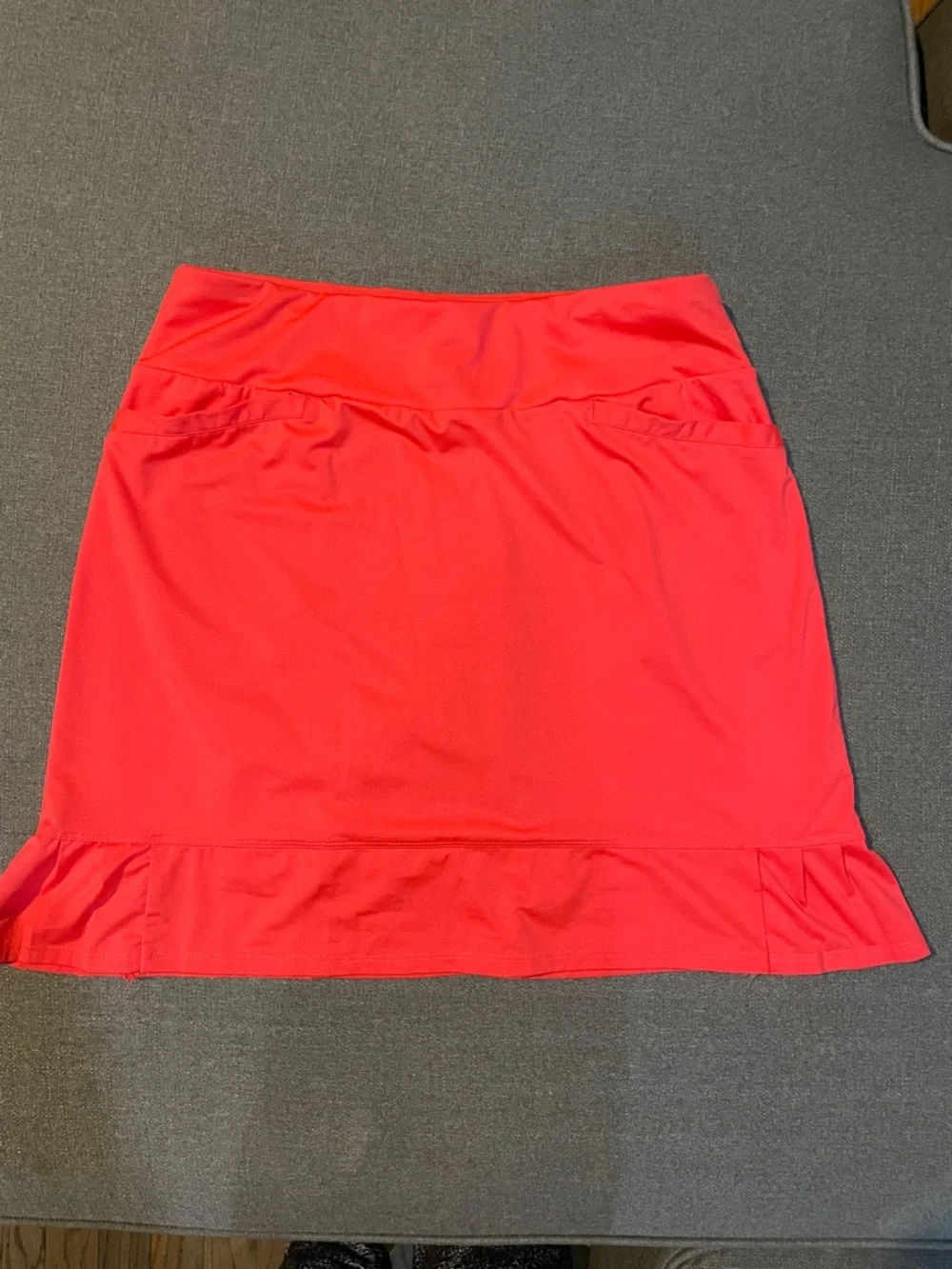 Tail White Label Neon Orange Side Micro Pleat Athletic Golf Skort